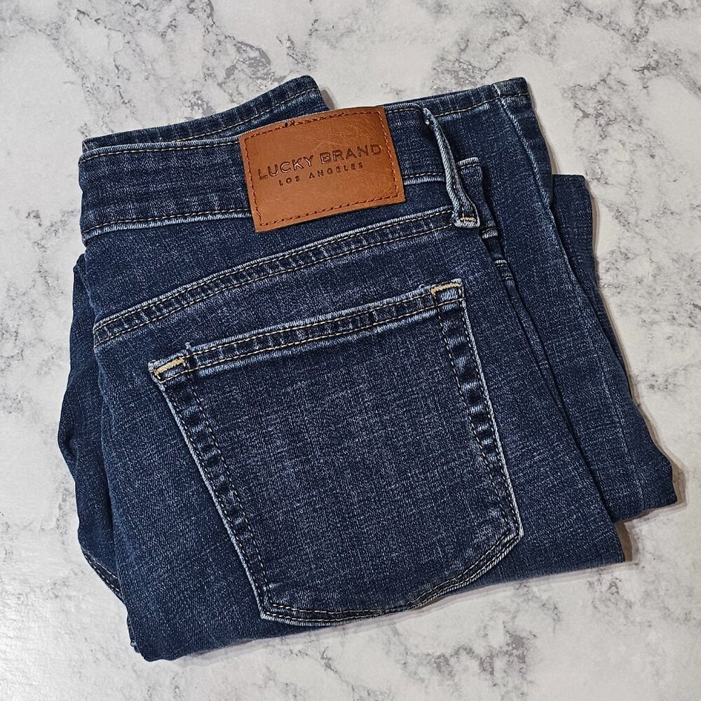 Lucky Brand Ava Mid Rise Skinny Crop Jeans Dark Wash